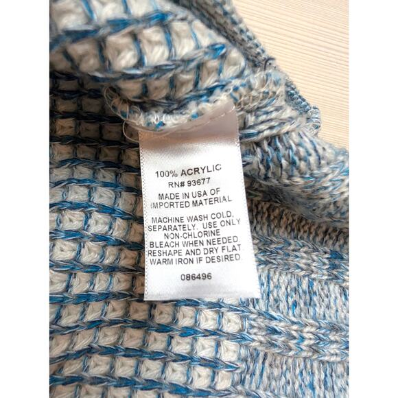 A.N.A Knitted Sweater Womens XL Blue White Cottage Feminine Soft Cozy Relaxed - Picture 6 of 6